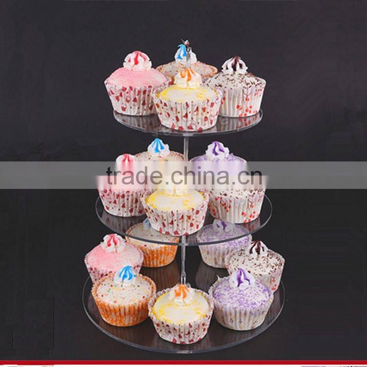 High quality plexiglass cake display tray, wedding cake rack, cake riser