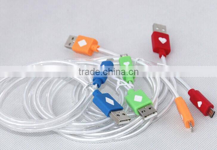 2014 hot selling LED usb cable for V8 from shenzhen factory