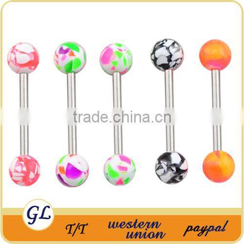 316L Surgical Steel Fake Barbell Piercing Industrial Tongue Barbell Jewelry