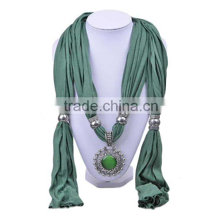 2016 Spring women new design jeweled scarf with pendant