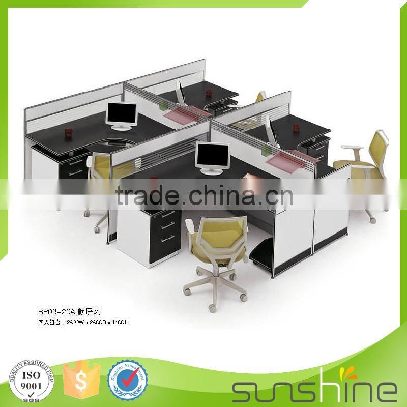 Good wire mangement and special design table leg office desk partition staff workstation