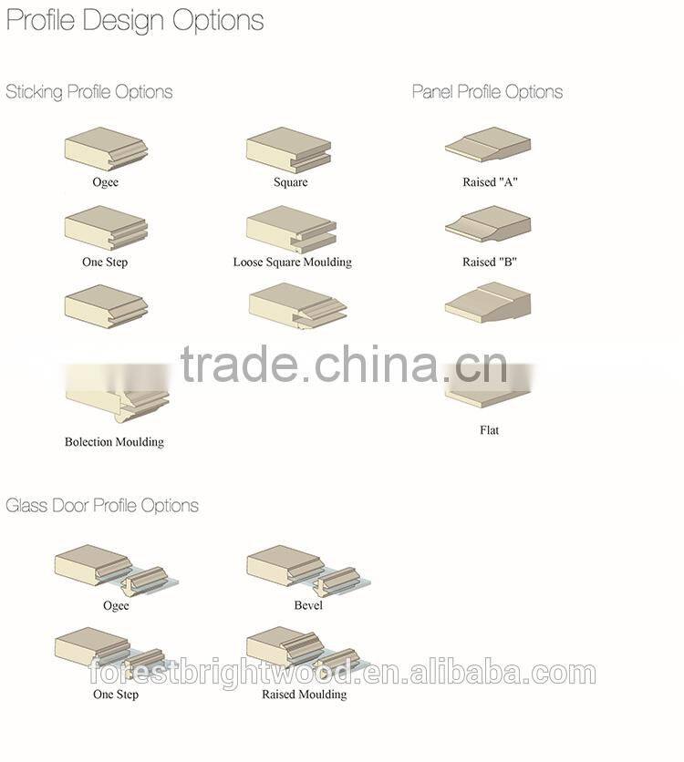 Unfinished interior oak veneered wood glass door design