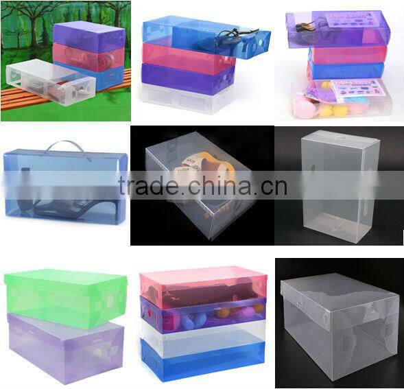 GOOD price PP poly stackable shoe box with handle with divider
