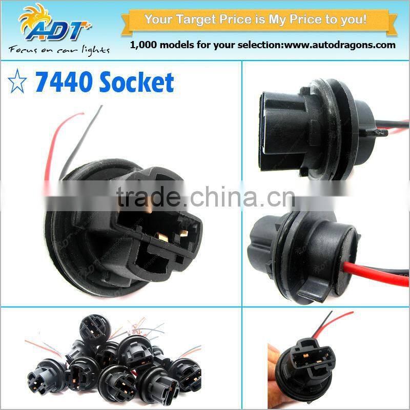 7440 car bulb socket base holder 2 cables