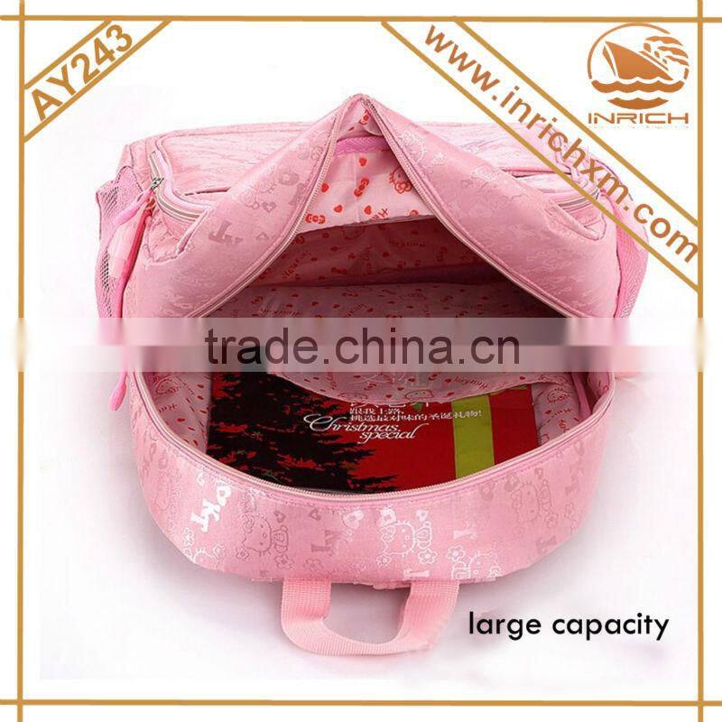 2016 cute hello kitty school backpack, trendy kids girls backpack