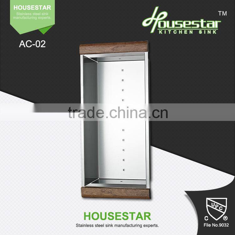 2015 New Colander Design Fruit and Vegetable Stainless Steel Colander With Handle And Stand