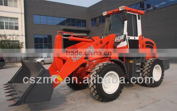 chinese construction machine 3t wheel loader with wood fork for sale
