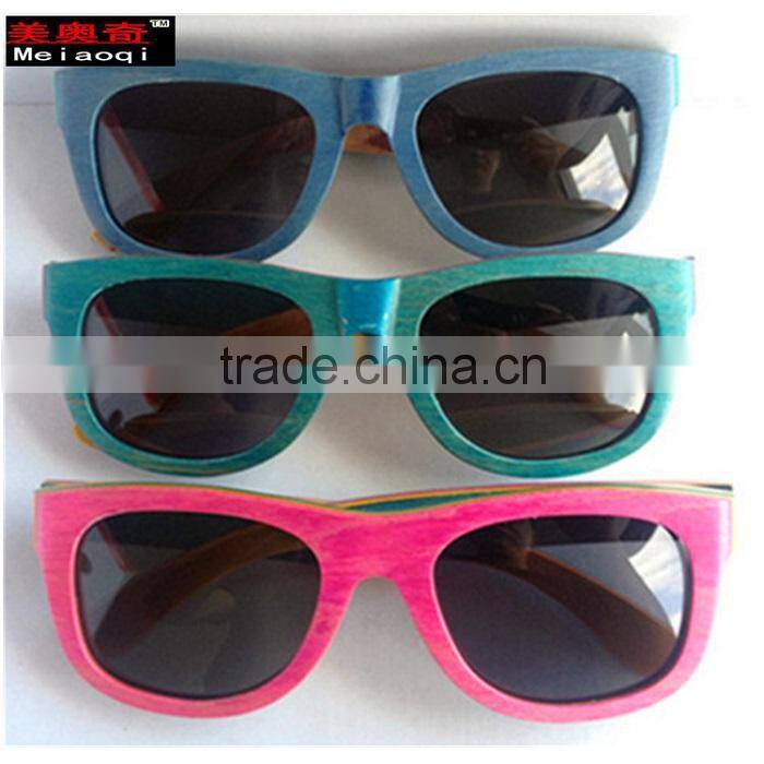Meiaoqi Factory wholesale handmade striped wooden polarized Pure natural retro glasses frame
