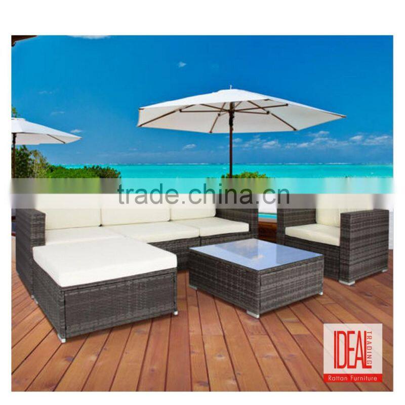 2016 hot sellling good quality rattan outdoor furniture half round sectional sofas