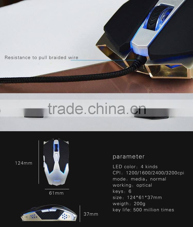 USB Optical Ergonomic gaming LED backlight mouse_up to 3200dpi