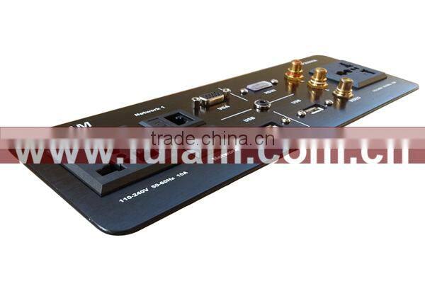 Aluminum Multimedia wall oulet connector with RCA VGA HDMI NET AV USB