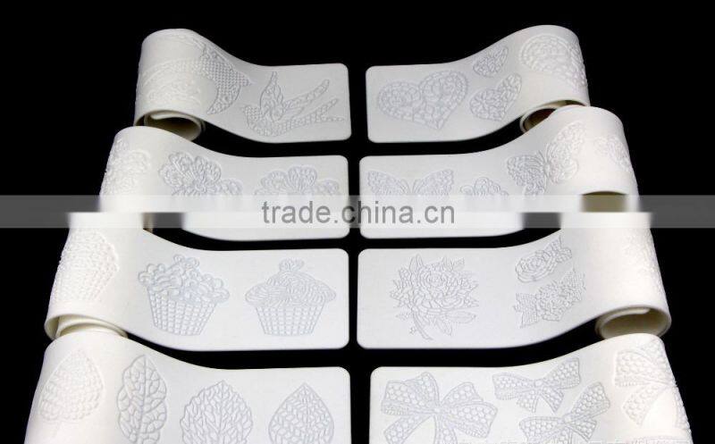 Reposteria food grade magic decor silicone sugar lace mat flower with leaves