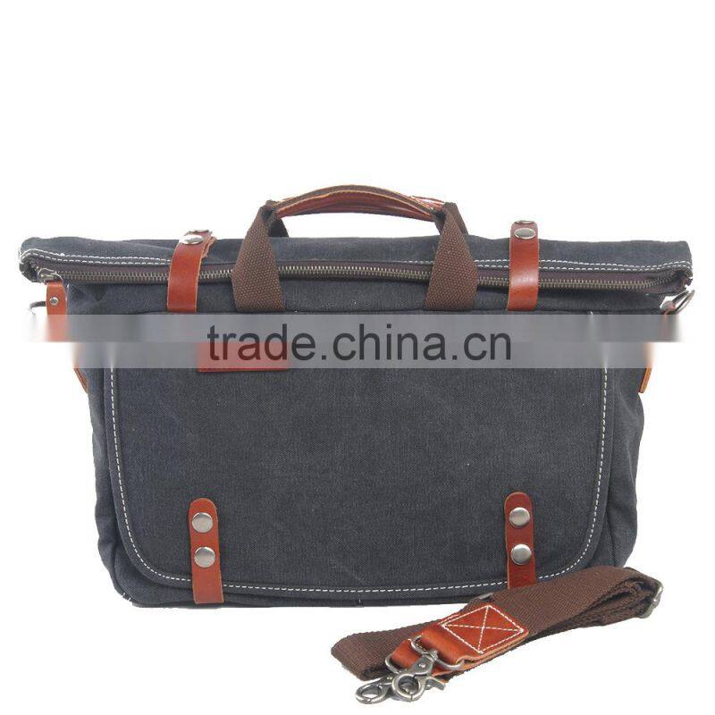 Wholesale canvas camouflage chest bag with leather trim canvas chest bag for man
