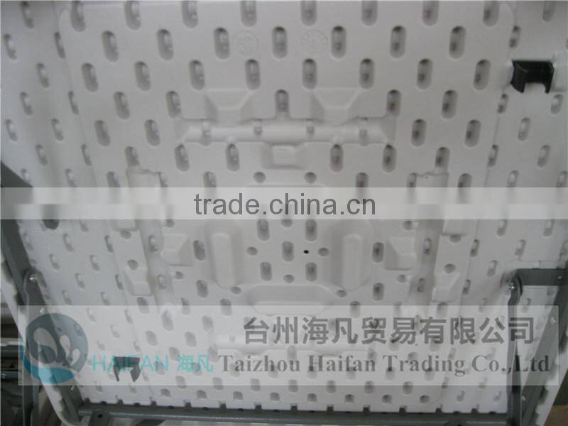 high durable blow molding PE 2FT white square folding dining table /hot sell square plastic dining room table