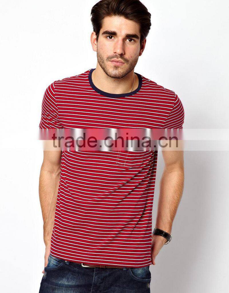 funky stylish men t shirt with stripe wholesale china JXT14004