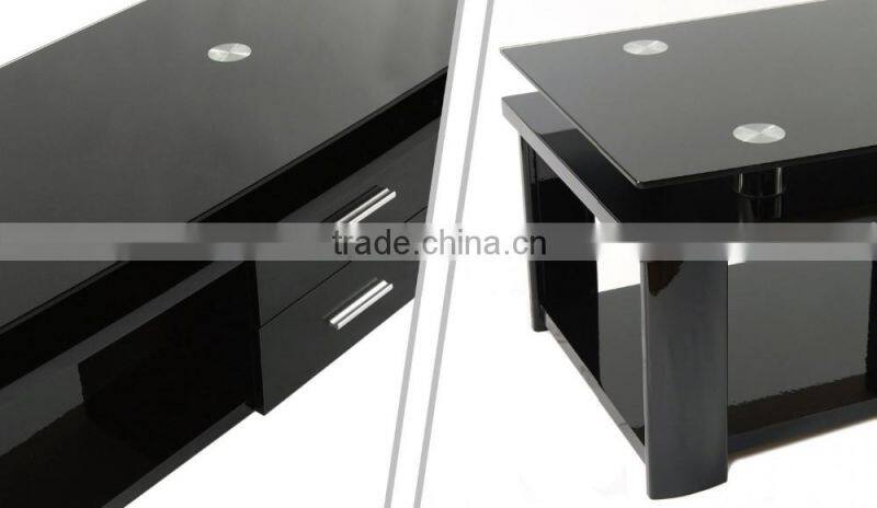TV-2311 hot design wooden TV stands with glass top
