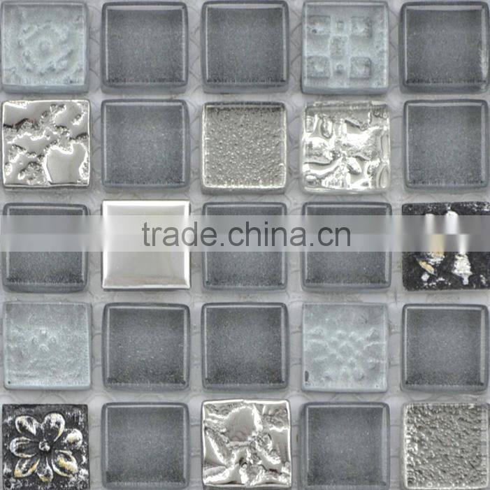 Classical resin mixed glass mosaic tile for decoration