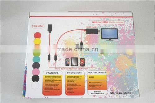 MHL cable for android smart phone,1080p compatible 2m