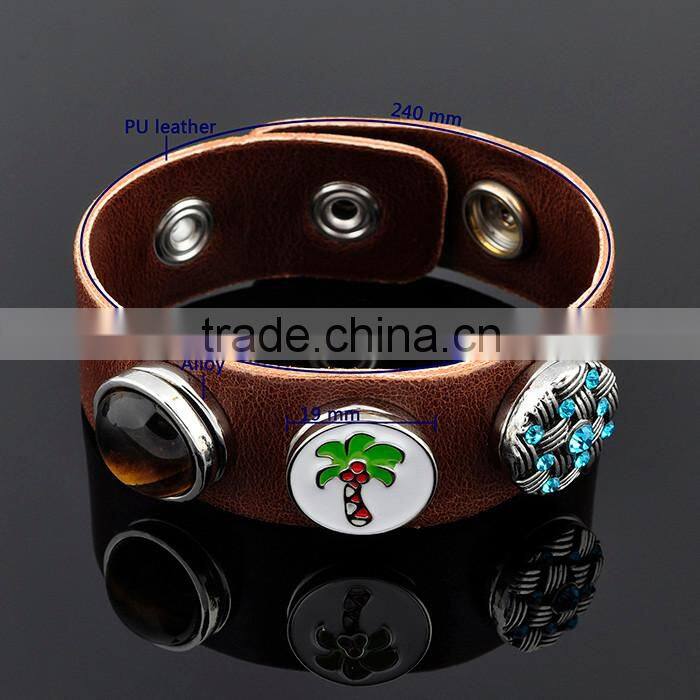 Hot New Products For 2015 Snap Button Faux Leather Bracelet