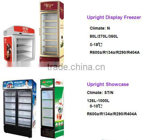 commercial streamline glass door ice cream deep freezer for supermarket