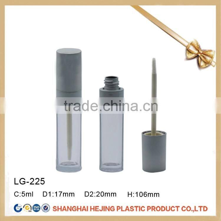 5ml lip gloss tube containers with brush for cosmetic use