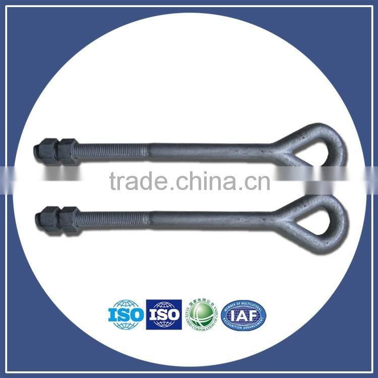 Ring eye bolts Carbon Steel Pigtail eye bolts with nuts galvanized double eye bolts