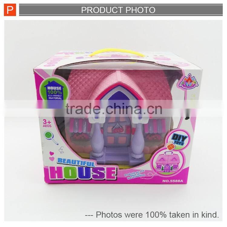 Lovely diy toys plastic beautiful house pet shop toys