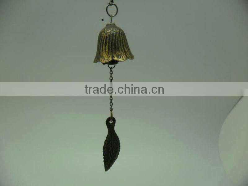 12" cast iron wind bell with bronze finish, japanese bell style ssuitable for various decorations (A645)
