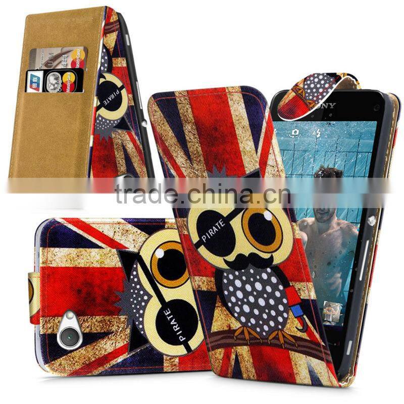 Compact High Quality Print Flip PU Leather Case Cover,Mobile Phone Case For Sony Xperia Z1