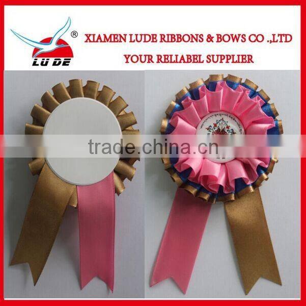 custom design award ribbon rosette for wholesale