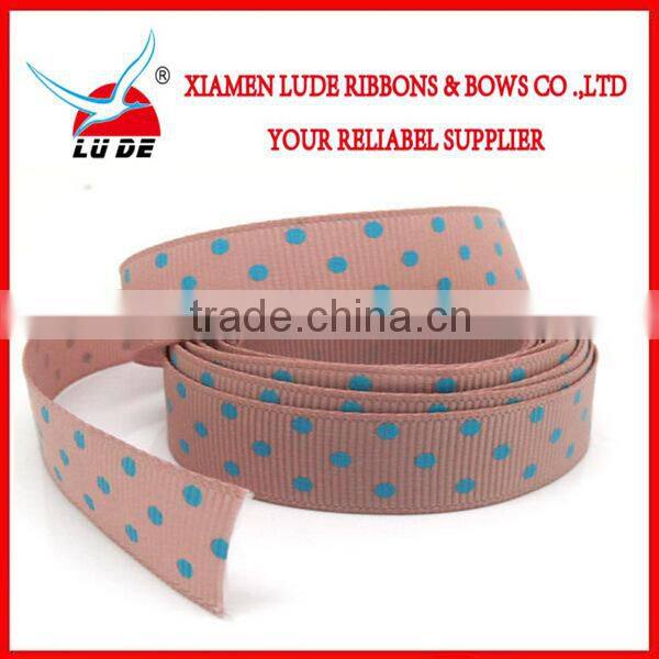 Factory wholesale colorful polka dot grosgrain ribbon