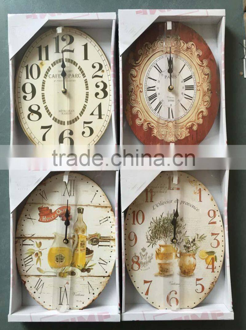16 inch High quality and big size home decoration MDF map wall clock