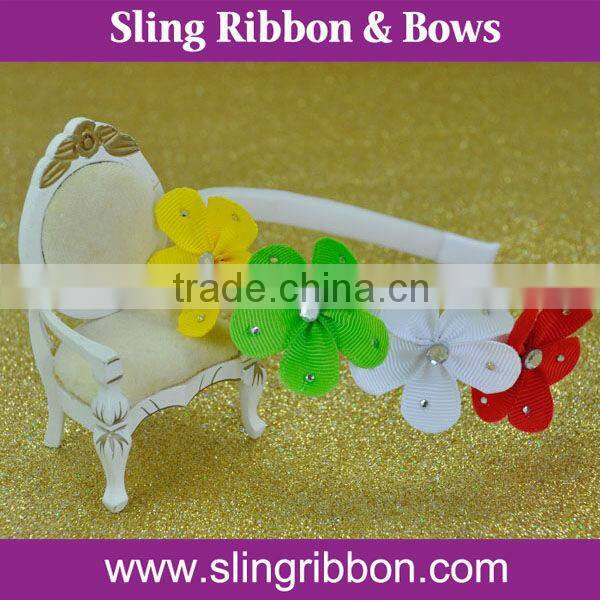 Red And Green Ribbon Bow Headband For Christmas.