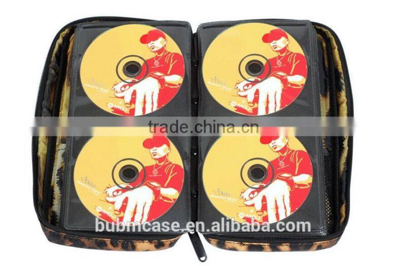 64 Capacity Leopard Grain PU Leather Cover CD DVD Bag CD DVD Storage Bag CD-ROM Package Car Disc Package