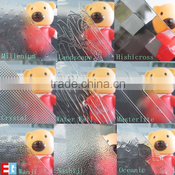 3mm-8mm green Mayflower pattern glass