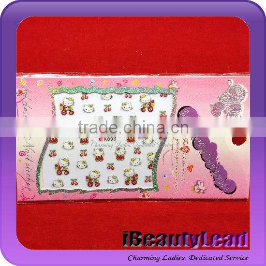 2013 fashionable hello kitty nail sticker 3D nail sticker