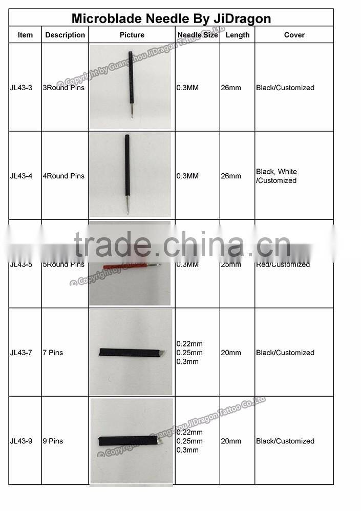 Microblading 15 pin SILVER Stainless Steel Hard-Blade