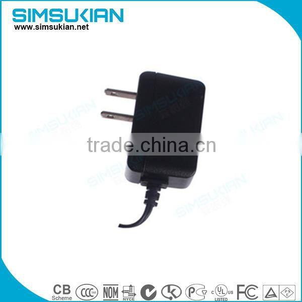 china manufacture USA plug 12V 1A 1000ma DC Power Adapter with LED indicator UL FCC safety approval