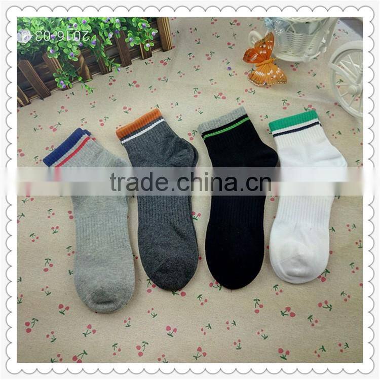 Solid color just top colored mens sport ankle socks,China socks supplier-Assorted 6