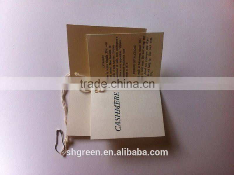 printing gold color logo garment hangtag