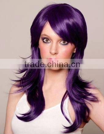 fashionable medium purple wig