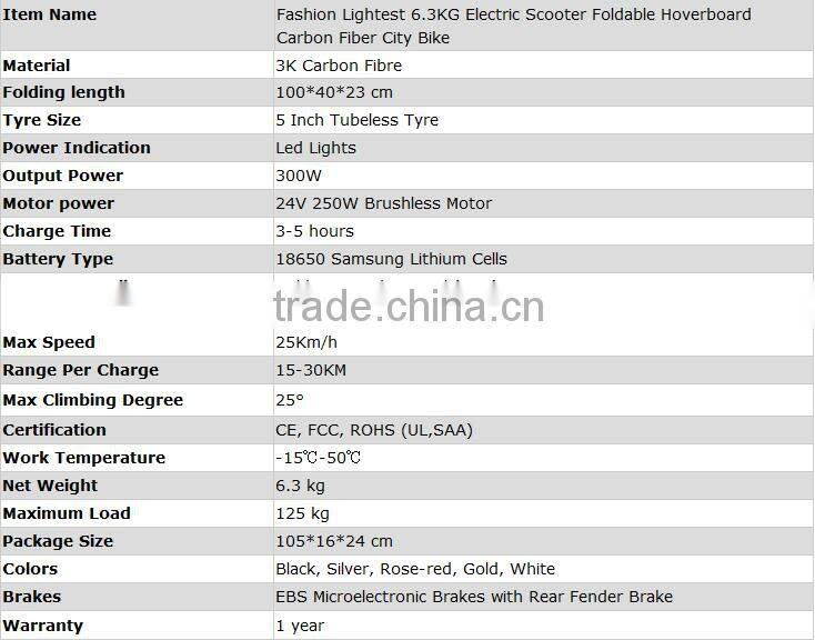 Foldable Two-wheel Self Balancing Smart Electrical Hoverboard