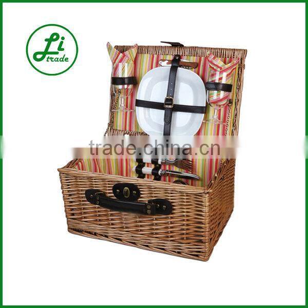 heart shape willow picnic basket