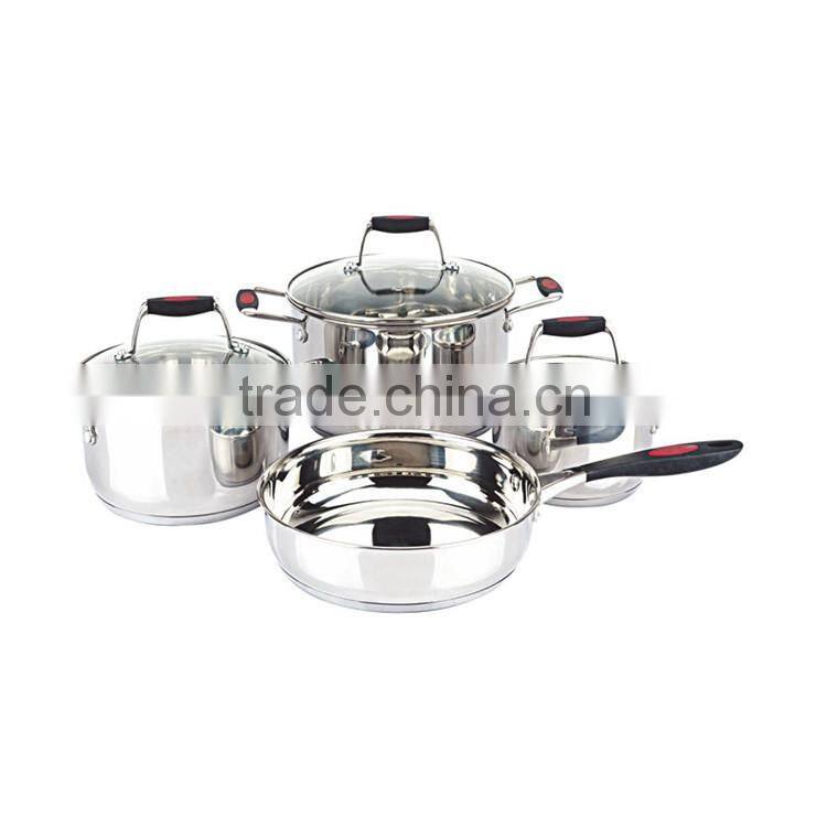 Quality guarantee 7pcs non-stick camping cookware set with mirror face