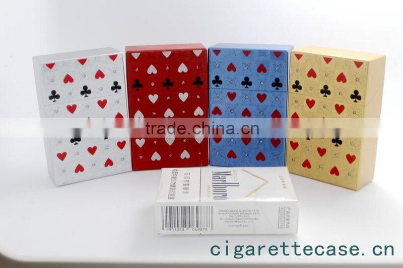 hot design rhinestone cigarette case with pocket design