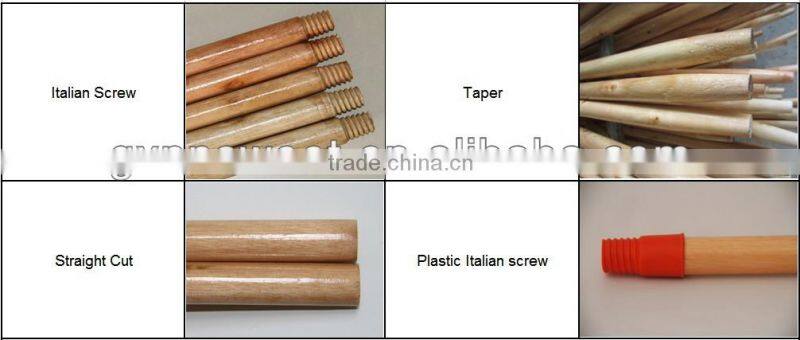 Metal screw natural broom stick