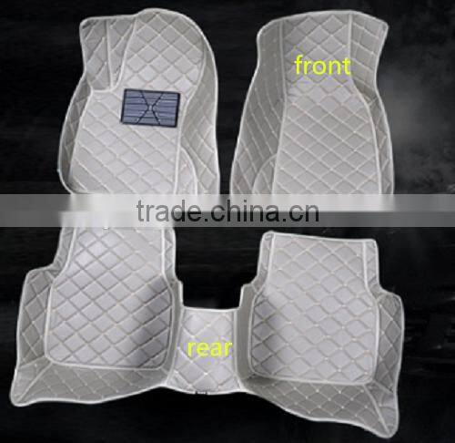 Hot selling PU leather car floor mat leather material anti slip car carpet mats