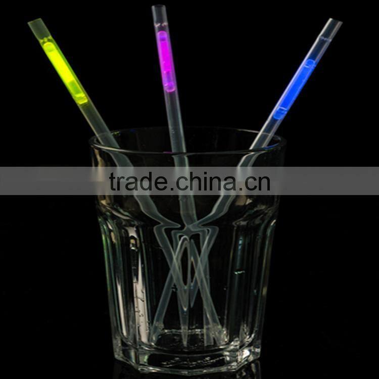 8 INCH PP Material Glow in the dark Party Favor Fluorescent Straw (CE,EN71,ASTM F963,BV)