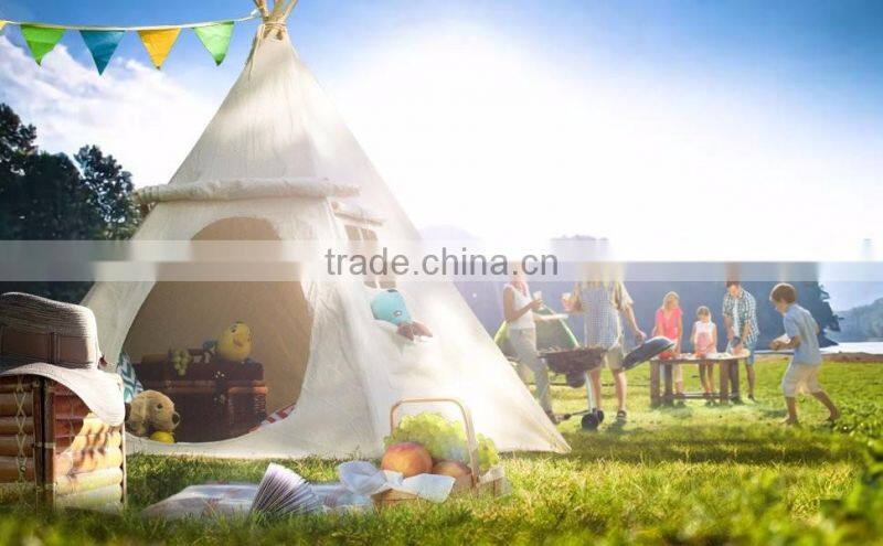 Children Playhouse Indian Canvas Teepeetent Kids Play House with two Windows - Comes