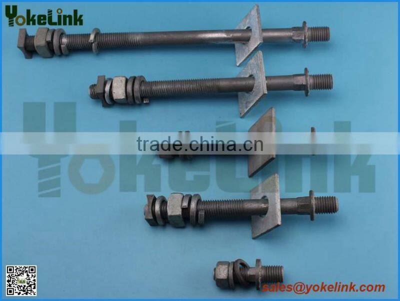 Steel crossarm 5/8''x 1 3/4'' short shank pin line post stud